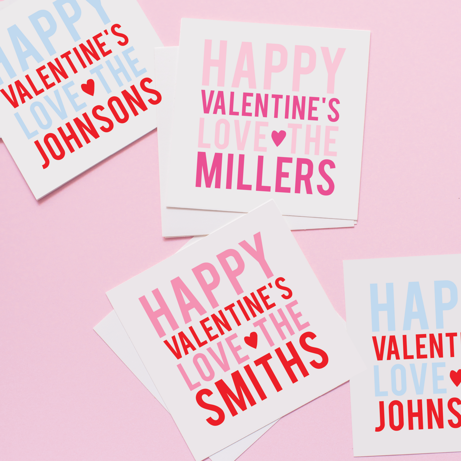 Personalized Family Valentine's Heart Stickers