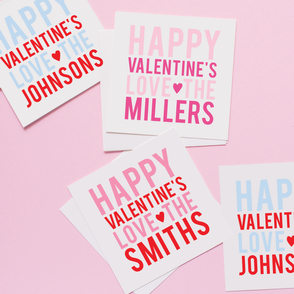Personalized Family Valentine&#39;s Heart Stickers