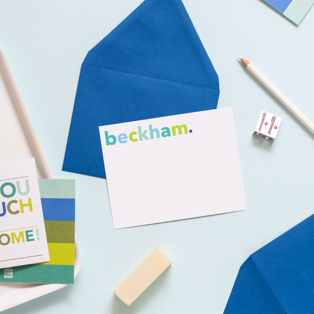 Colorful Kids Personalized Stationery - Blues