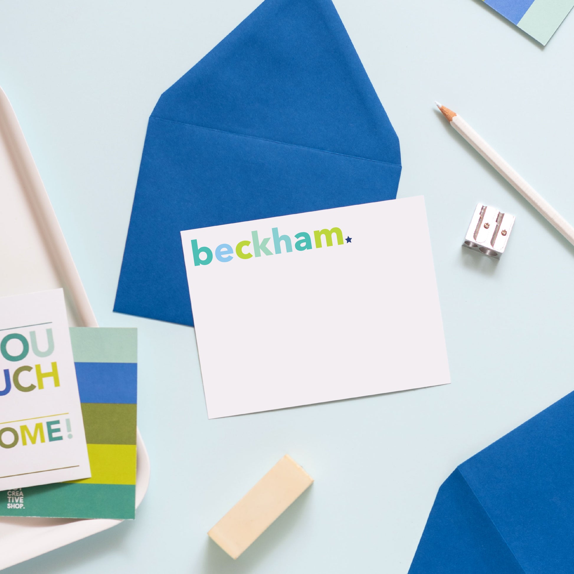 Colorful Kids Personalized Stationery - Blues