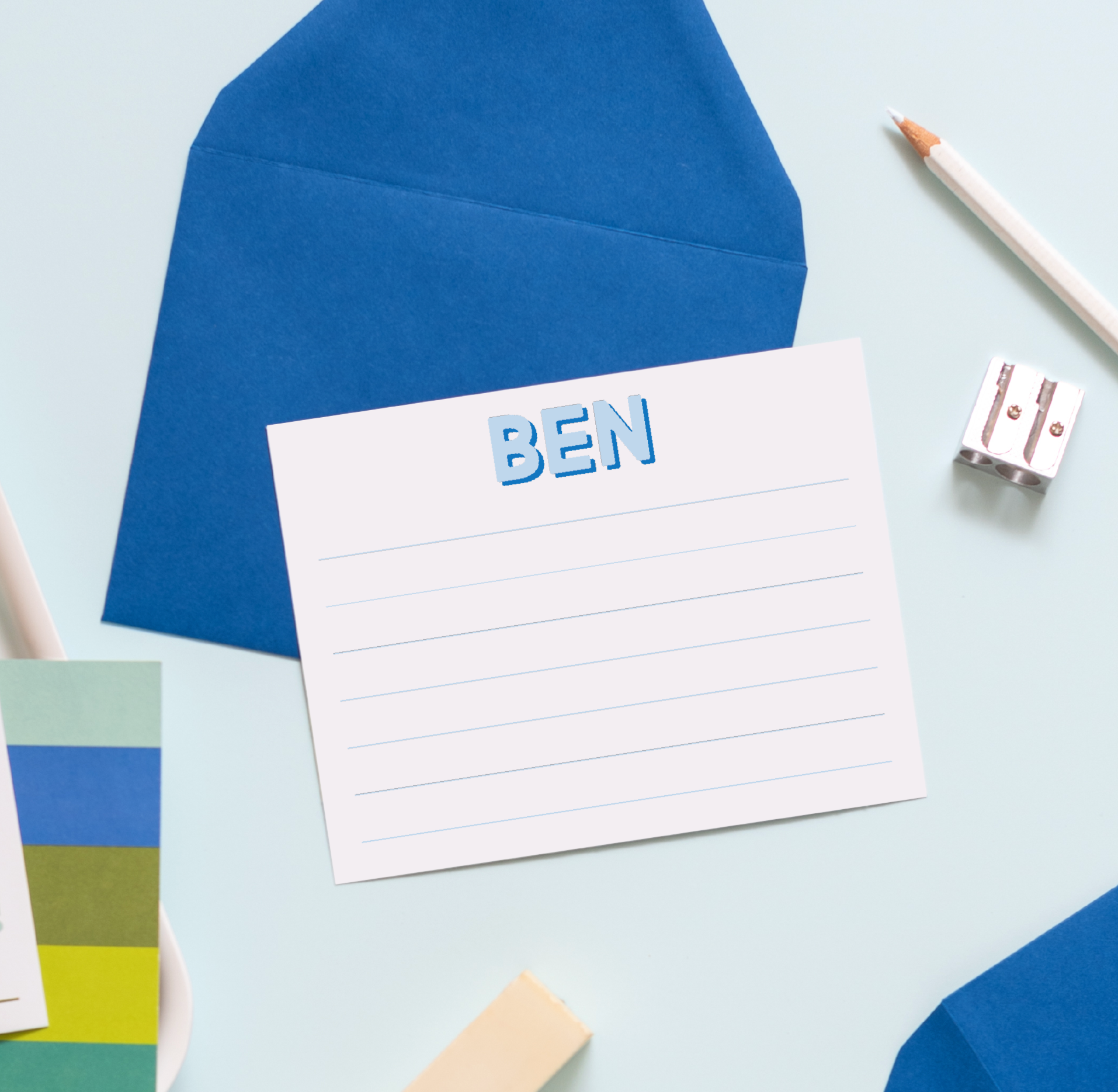 Lined Kids Personalized Stationery