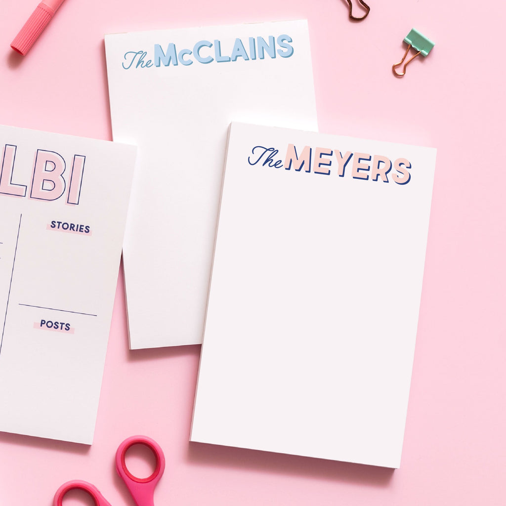 Family Modern Classics Personalized Notepad