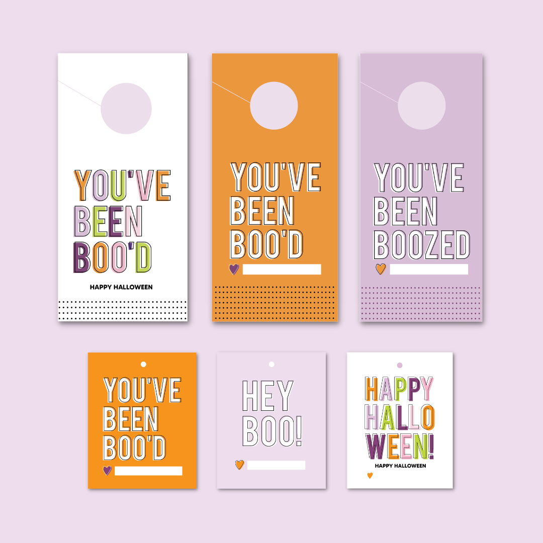 Halloween Boo'd Door Hangers & Gift Tags Printable