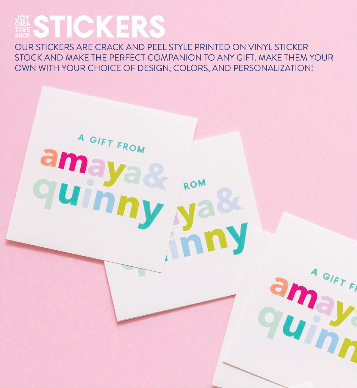 You Color My World - Pink Valentine&#39;s Stickers or Gift Tags