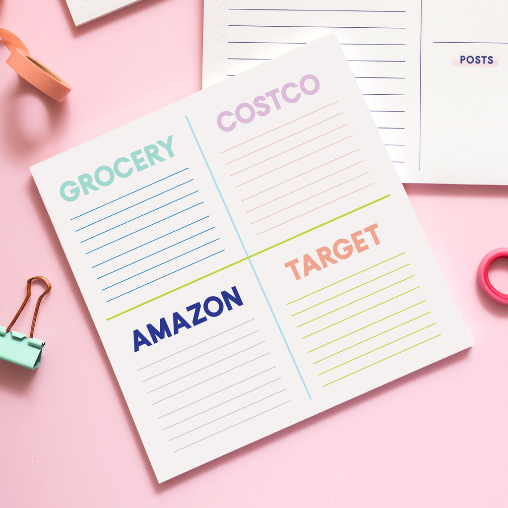 Personalized 4 Store Grocery List