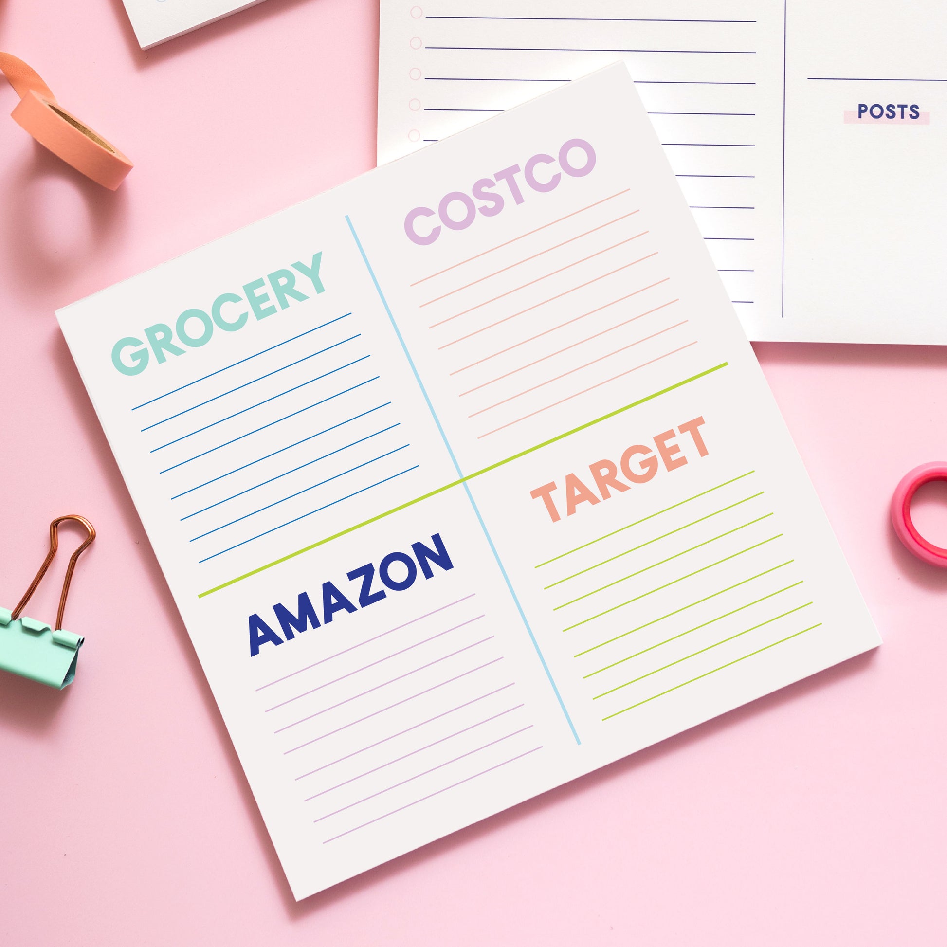 Personalized 4 Store Grocery List