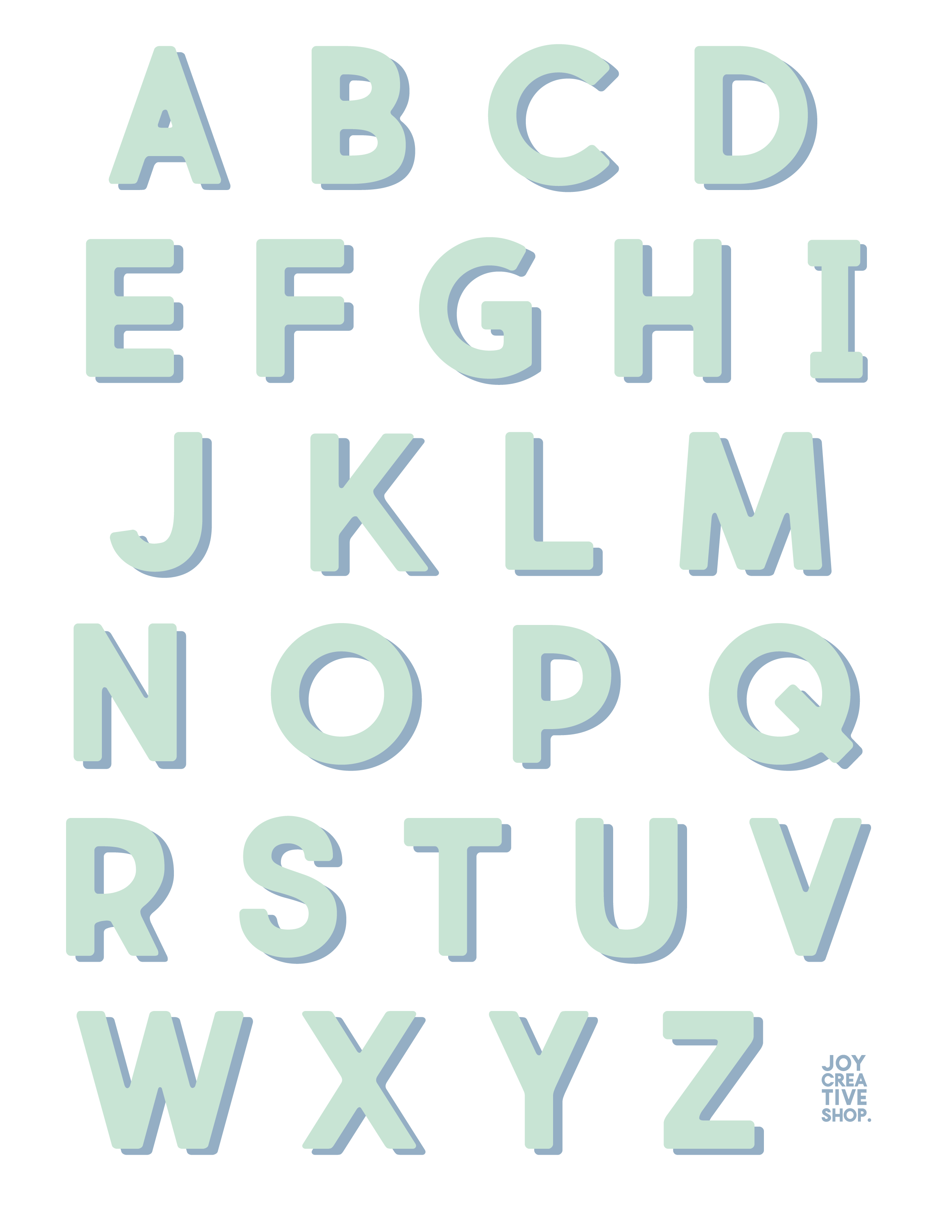 Joy Creative Shop Alphabet Vinyl Stickers Set of 26