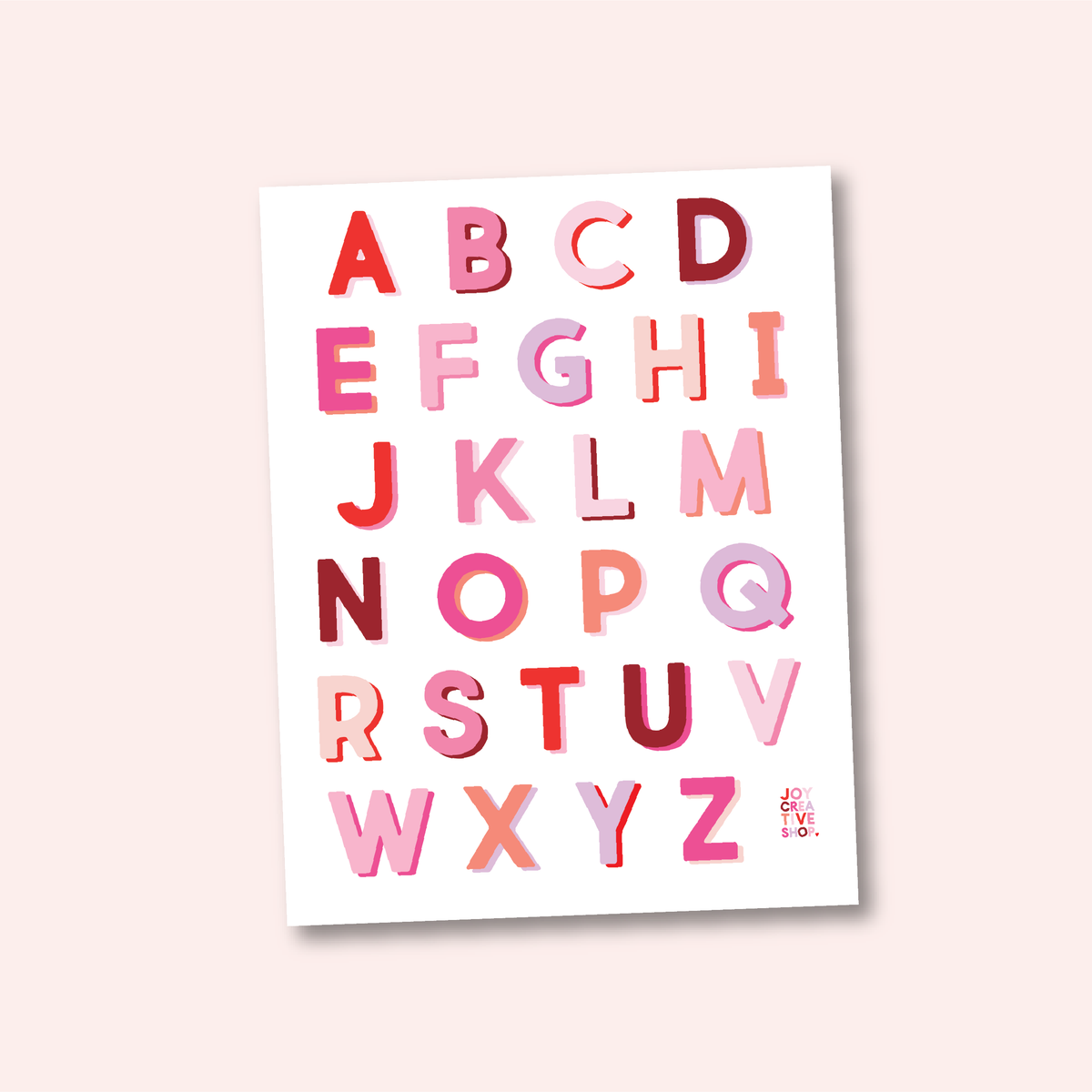 Pinks Vinyl Alphabet Stickers - A thru Z