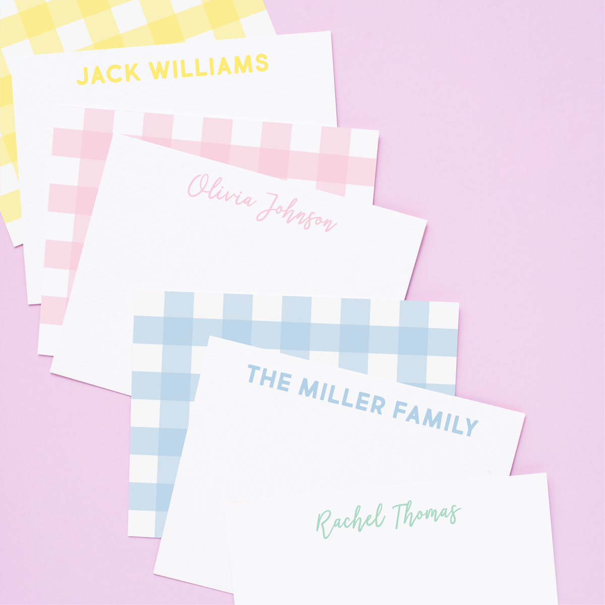 Personalized Gingham Stationery