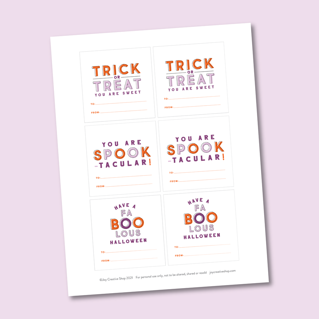 Assorted Halloween Printable Tags