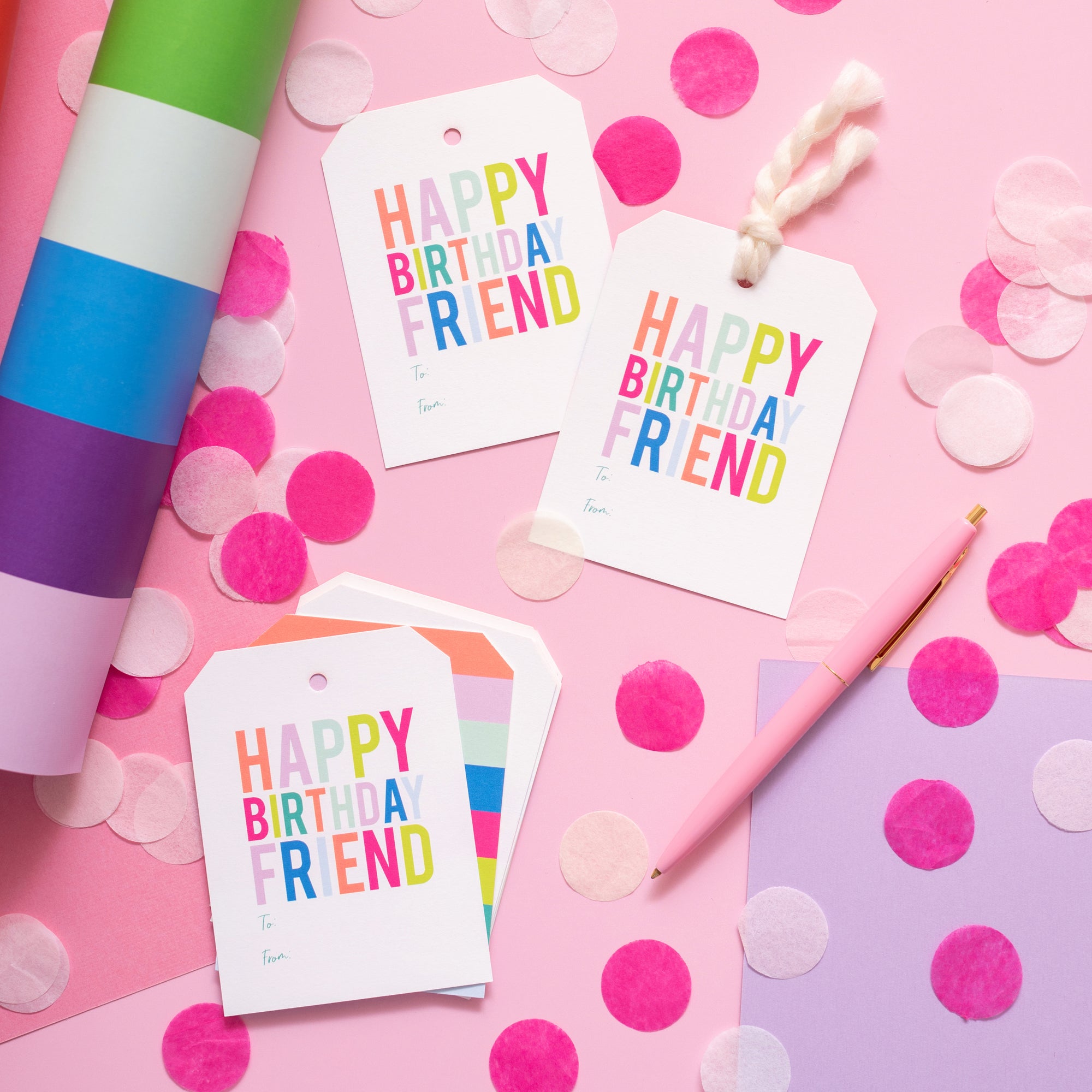 Happy Birthday Friend To From Gift Tags - Joy Creative Shop