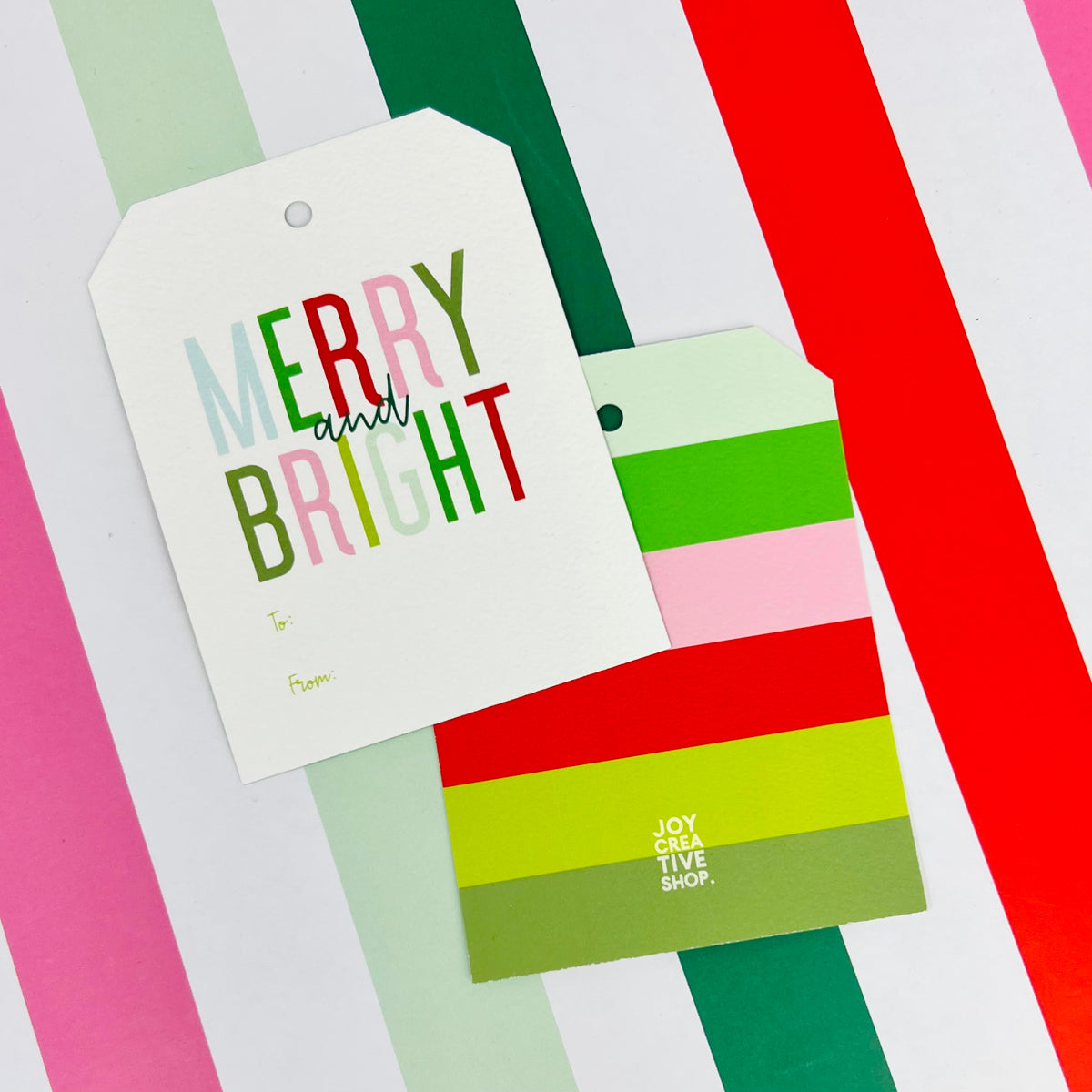 To From Gift Tag | Merry &amp; Bright - Pink