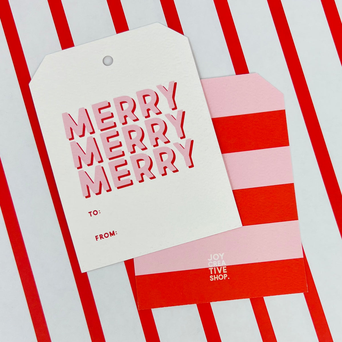To From Gift Tag | Merry Merry Merry - Pink