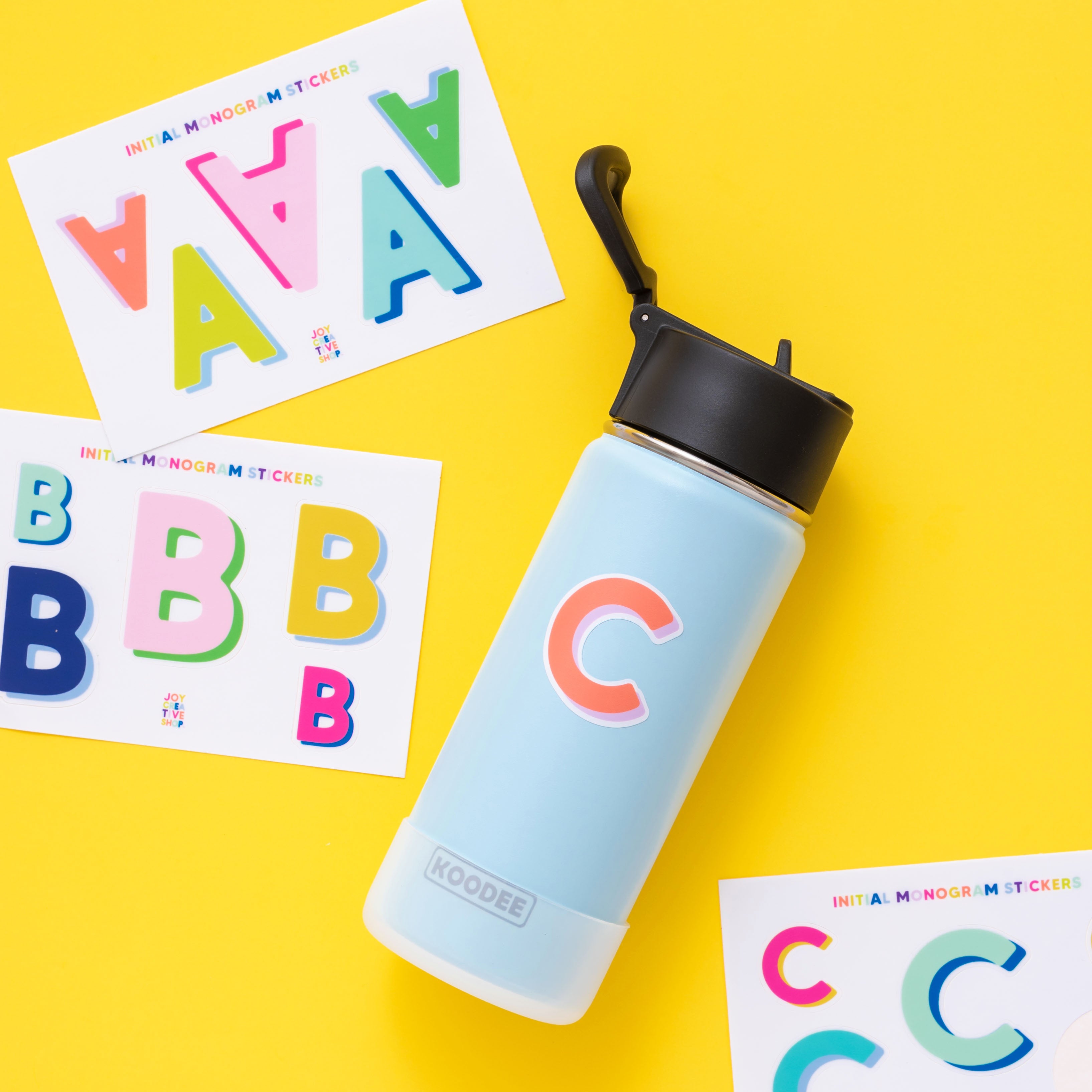 Generic 8 Pieces Letter Stickers Water Bottles Letters Decals For