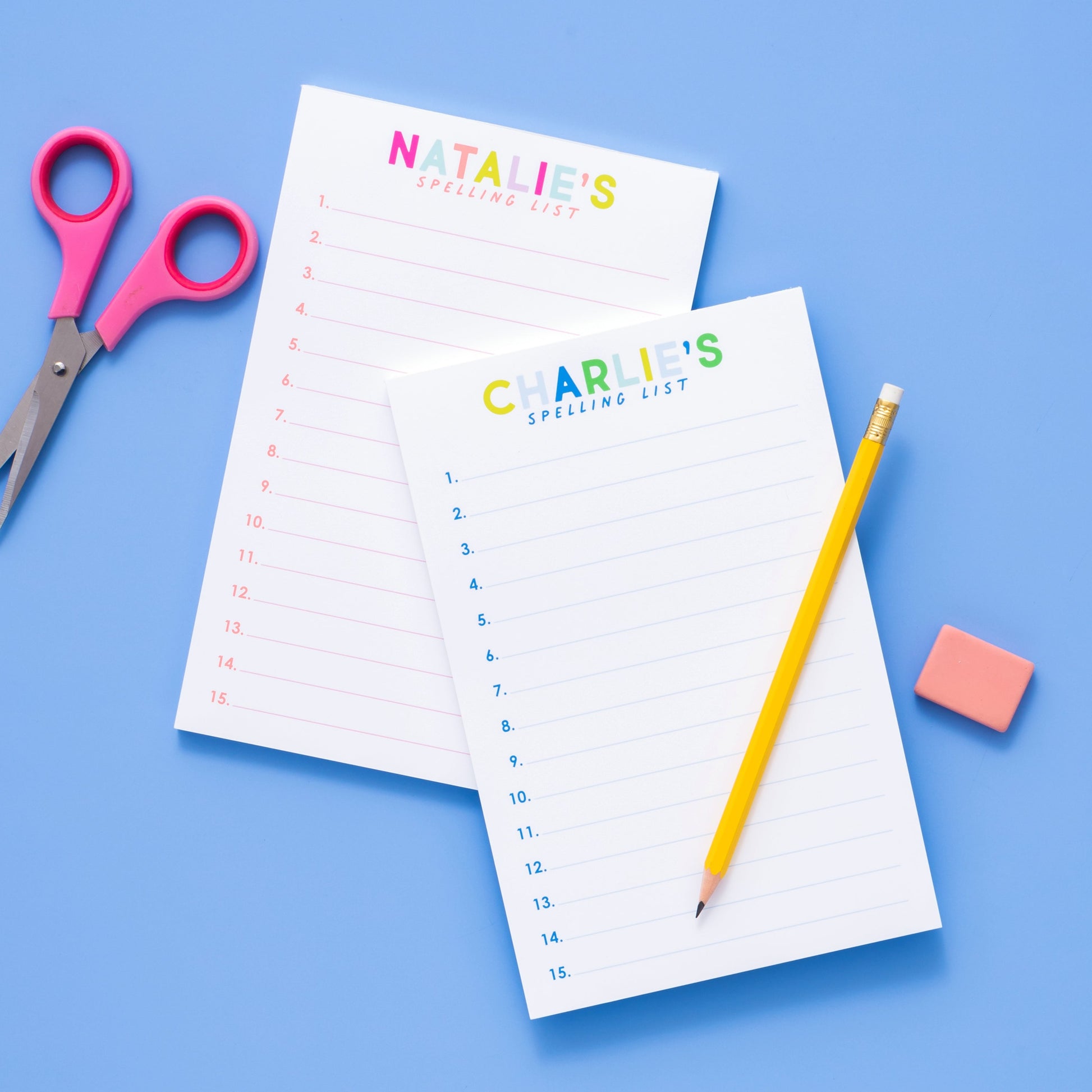 Spelling List Personalized Notepad