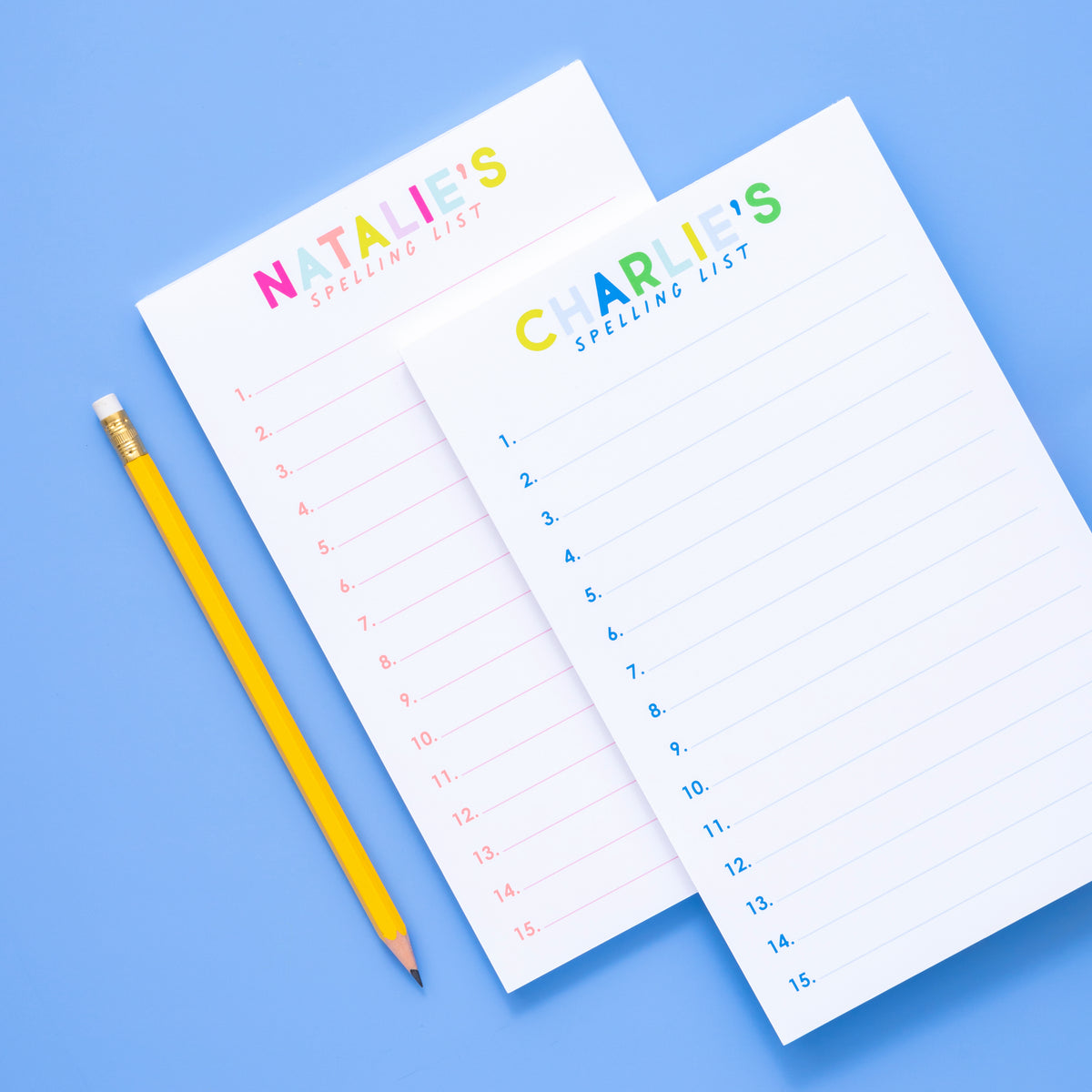 Spelling List Personalized Notepad