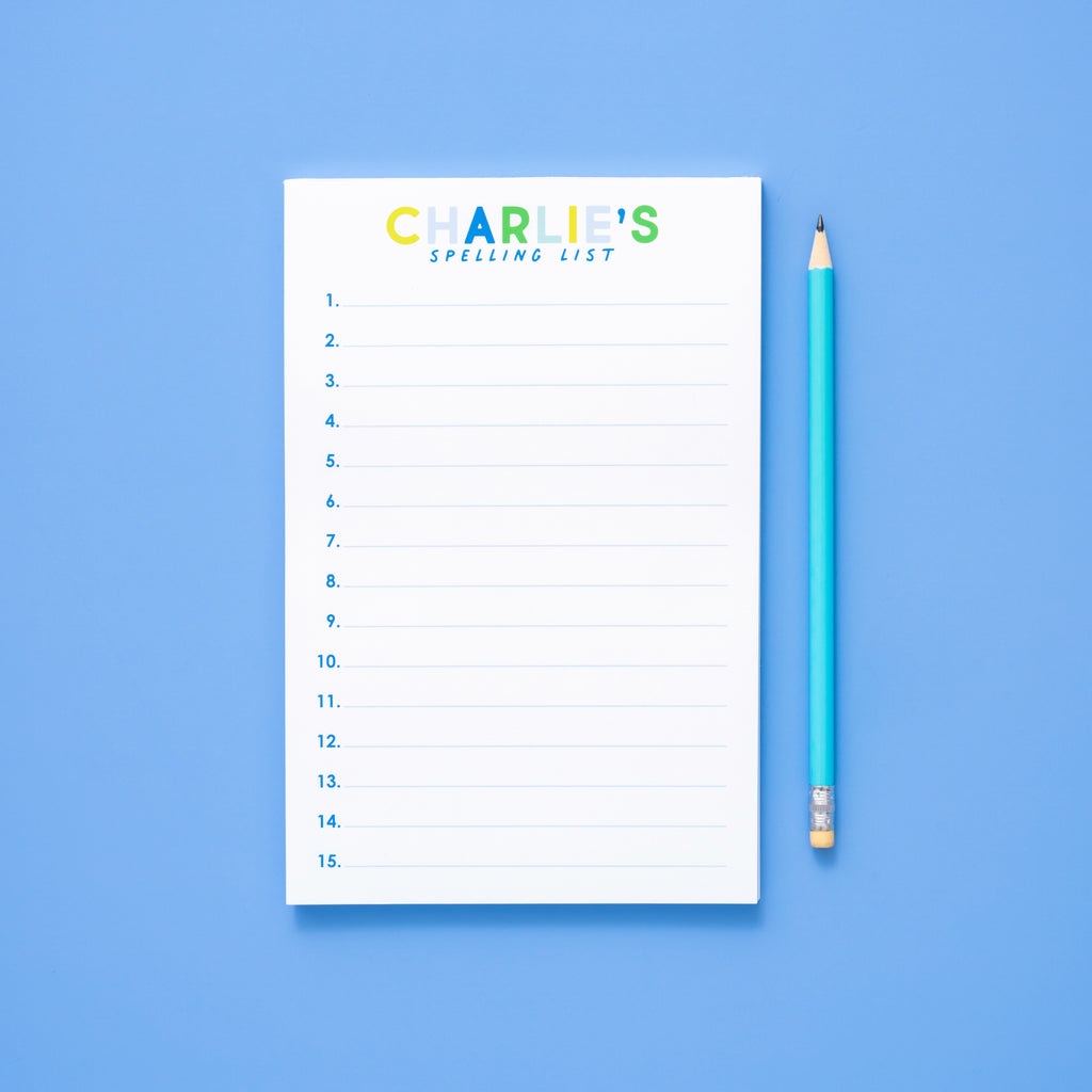 Spelling List Personalized Notepad