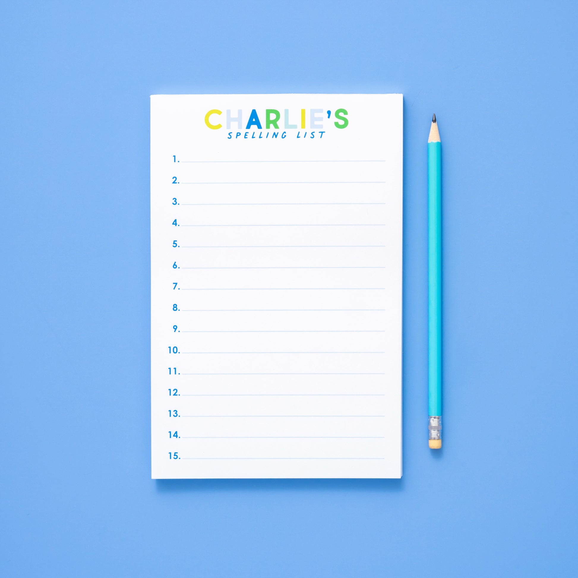 Spelling List Personalized Notepad