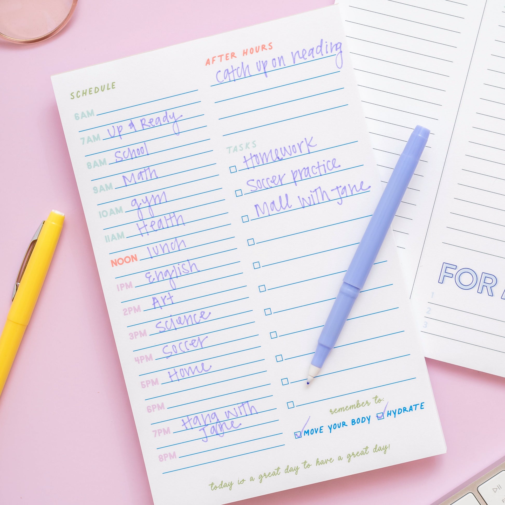 Hourly Schedule Notepad