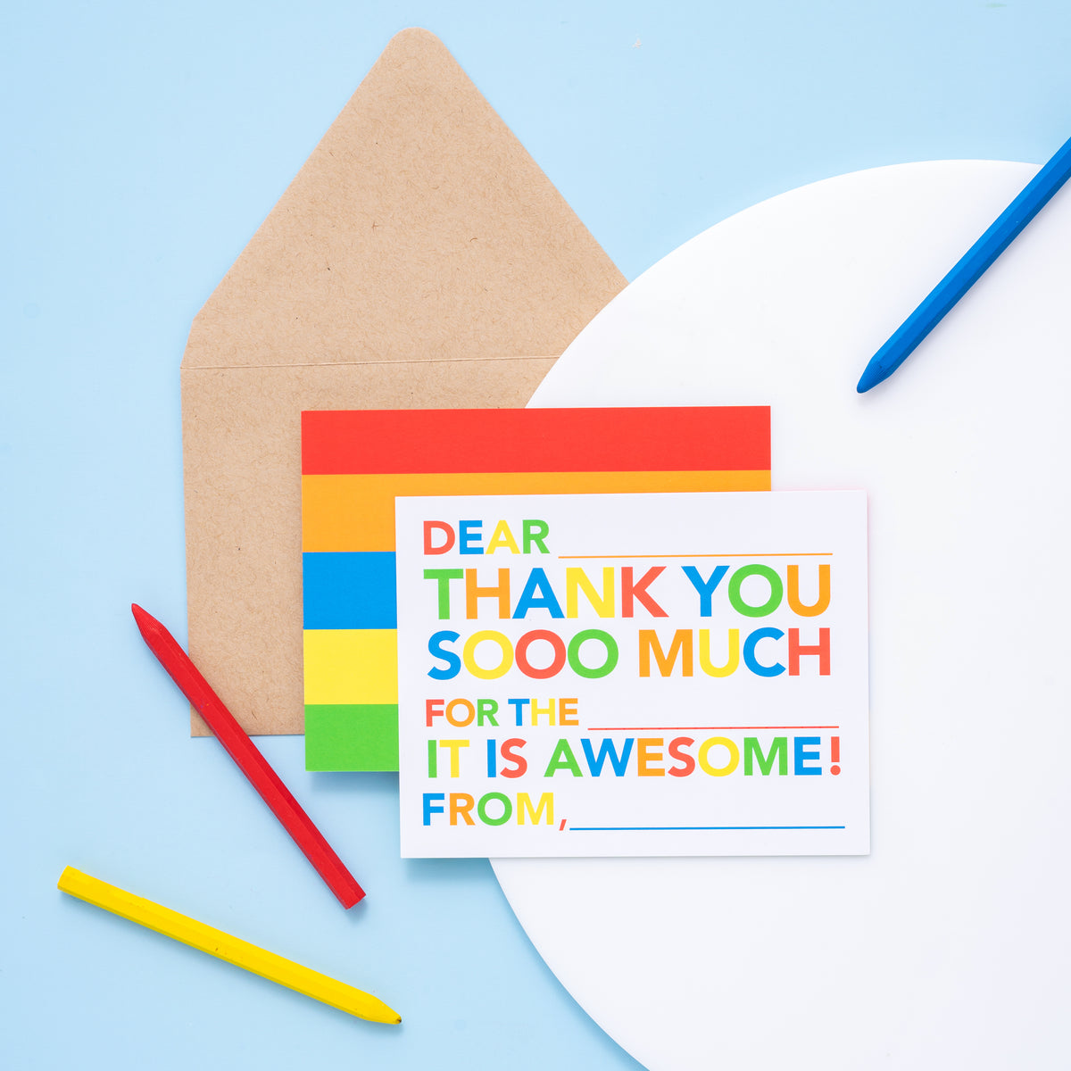 Kids Fill in Thank You Notes - Primary - Joy Creative Shop