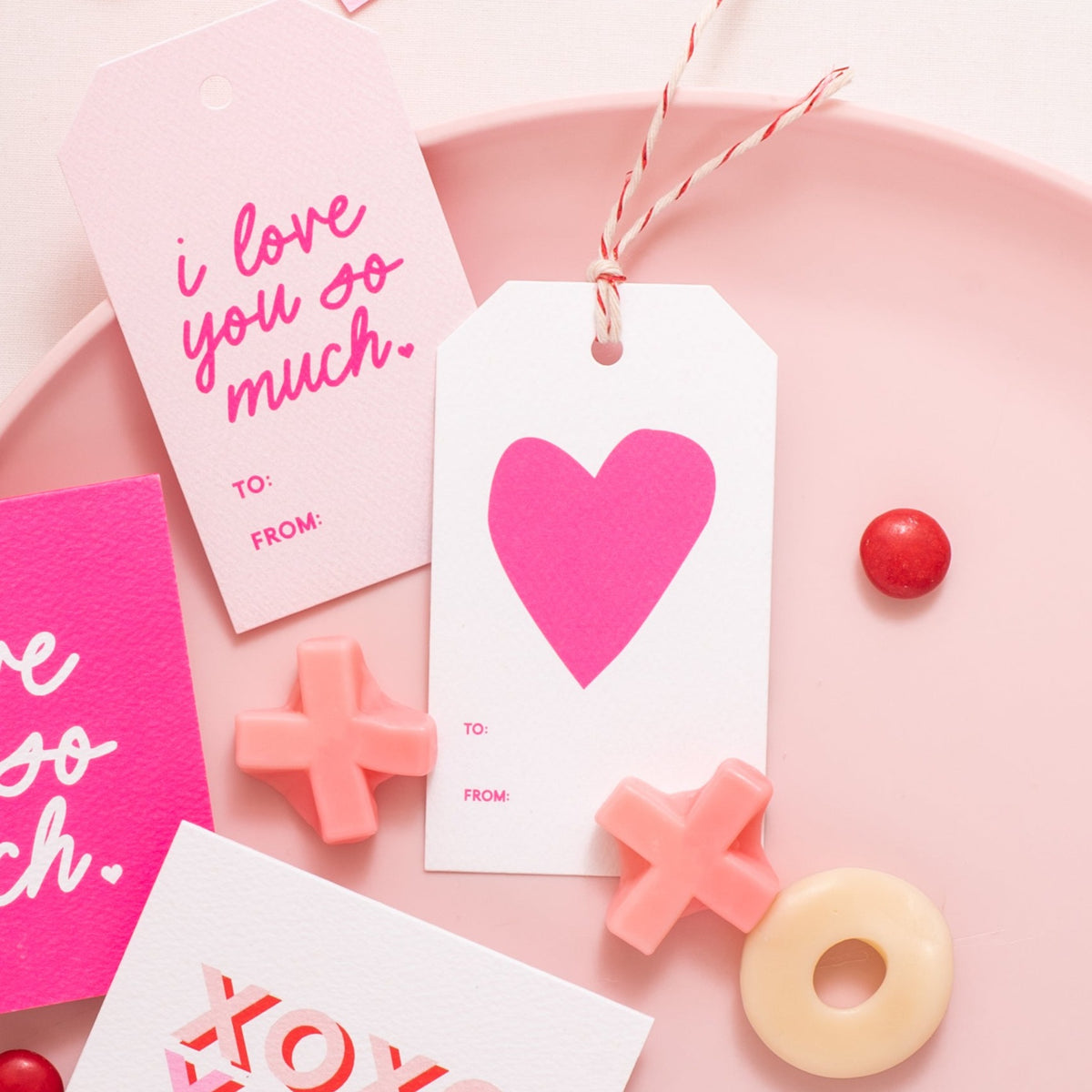 Pink Heart To From Gift Tag