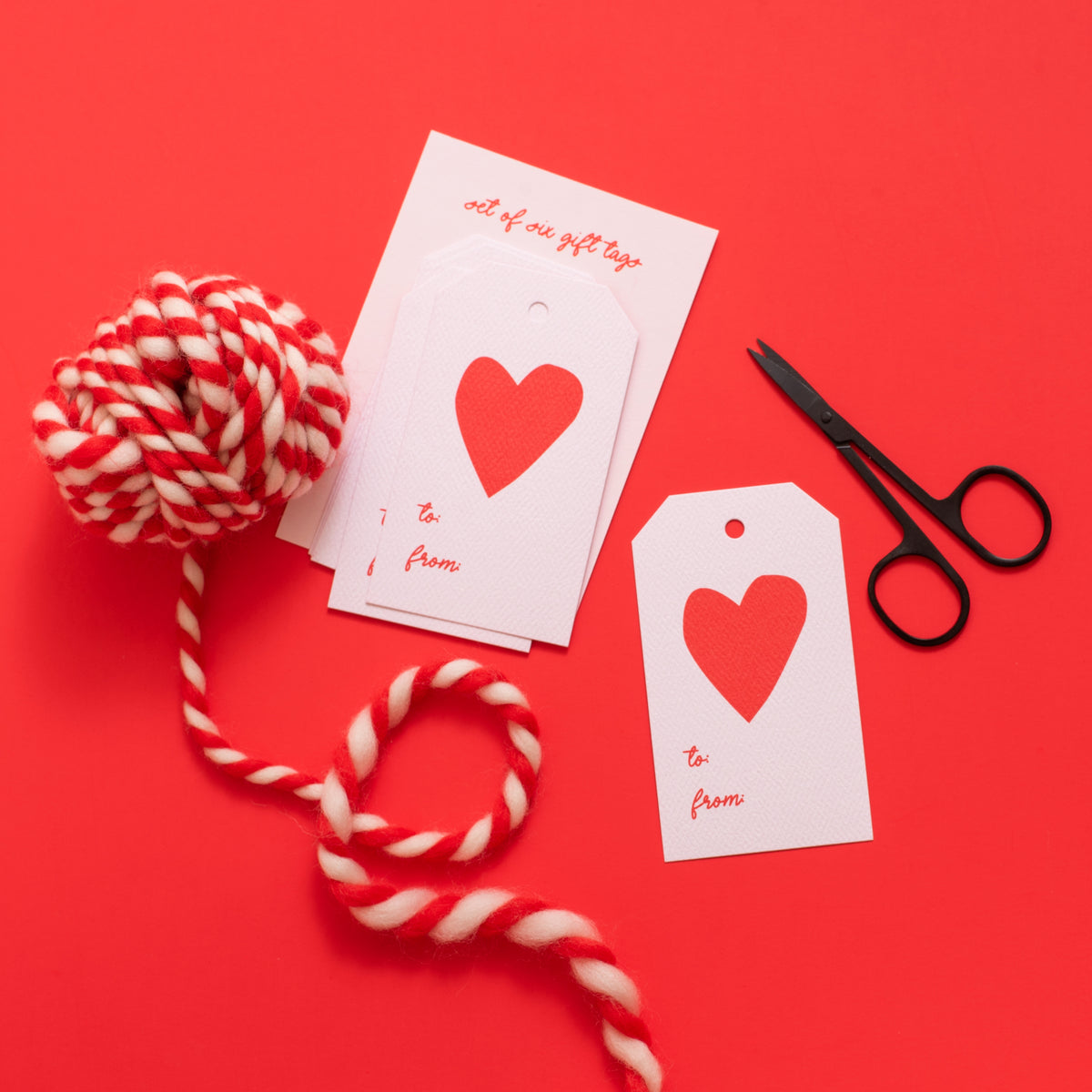 Red Heart To From Gift Tag
