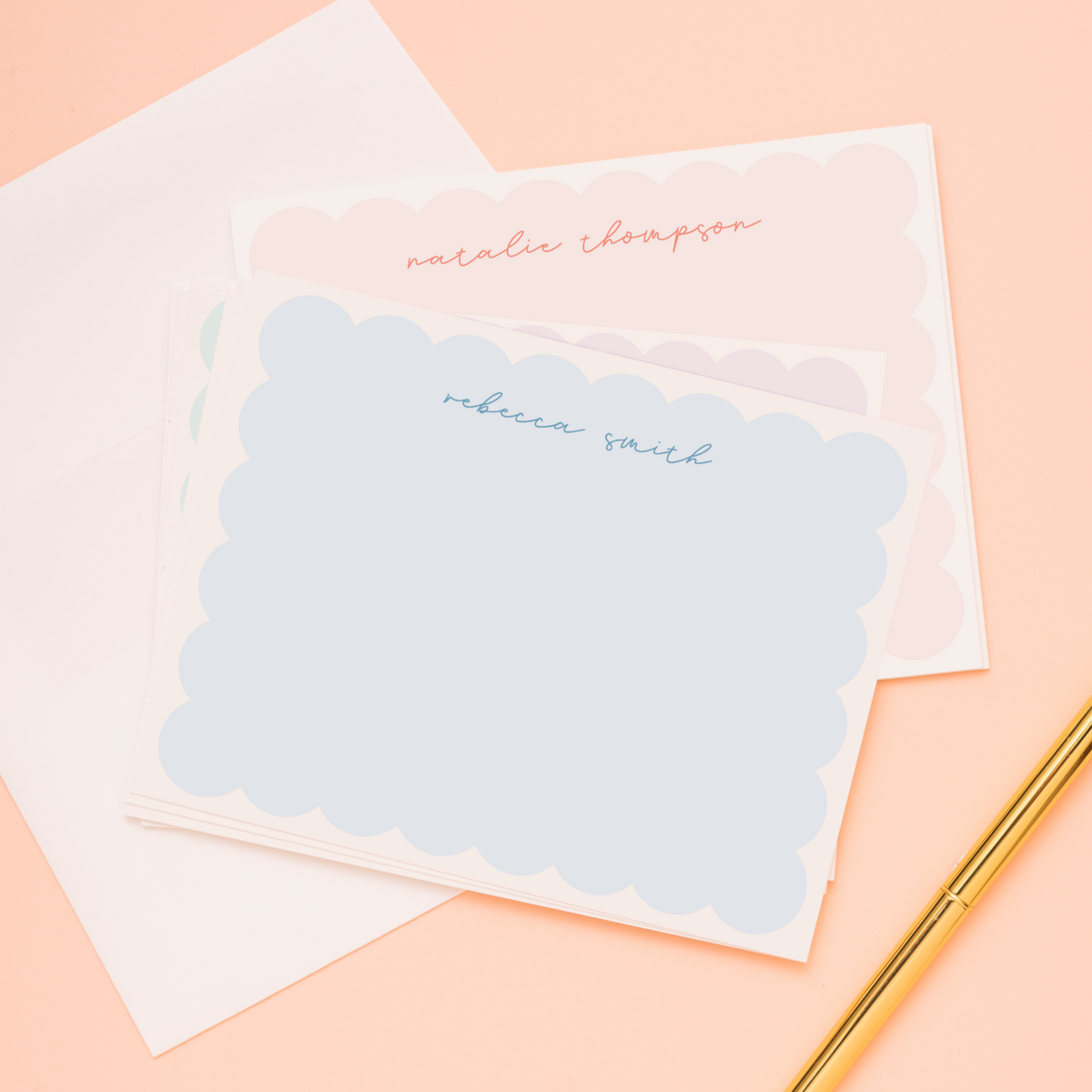Mother&#39;s Day Scallop Personalized Stationery