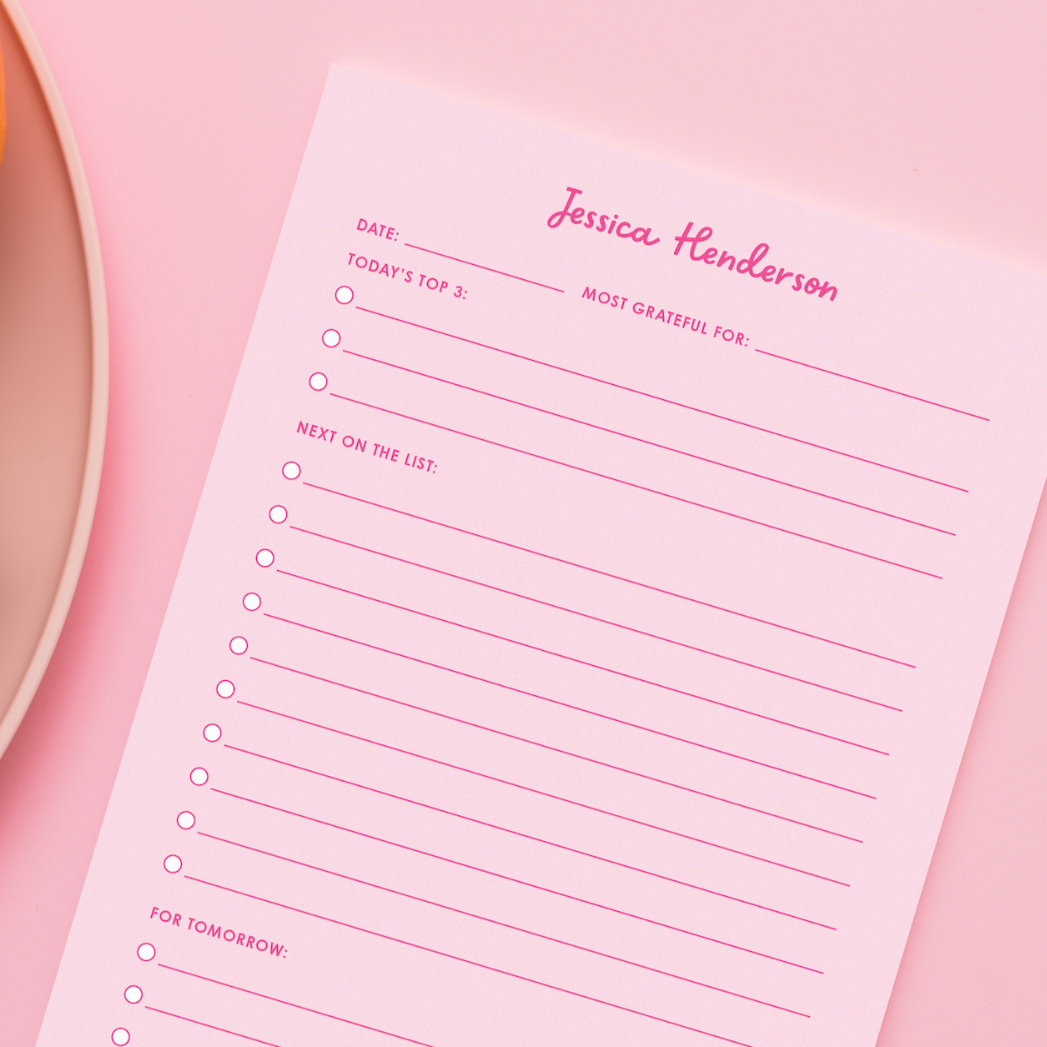 Pink Refined Task To Do Notepad