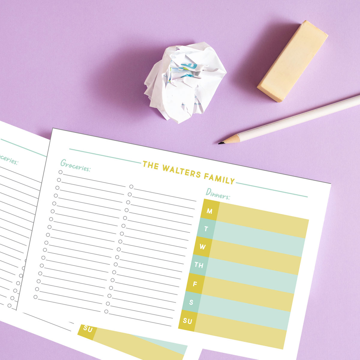 Personalized Meal Planner/Grocery Notepad