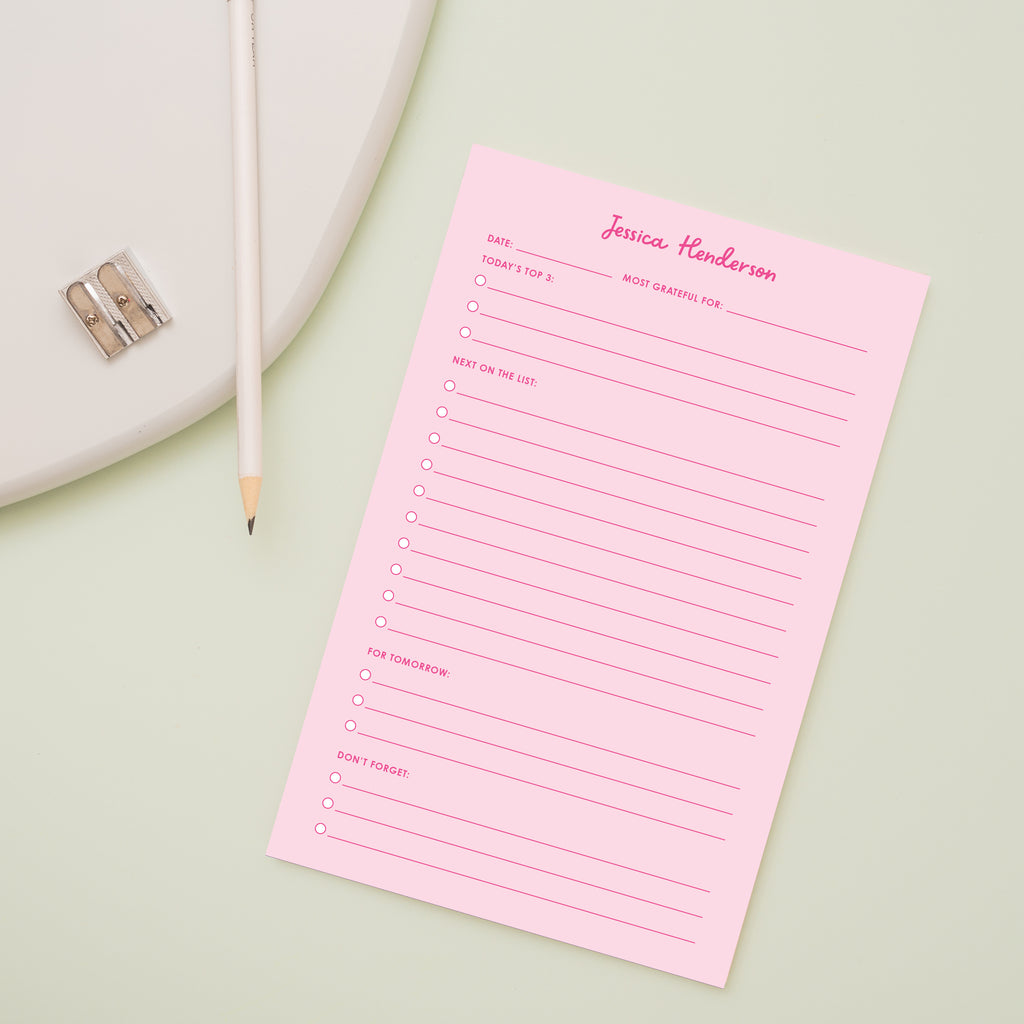 Pink Refined Task To Do Notepad