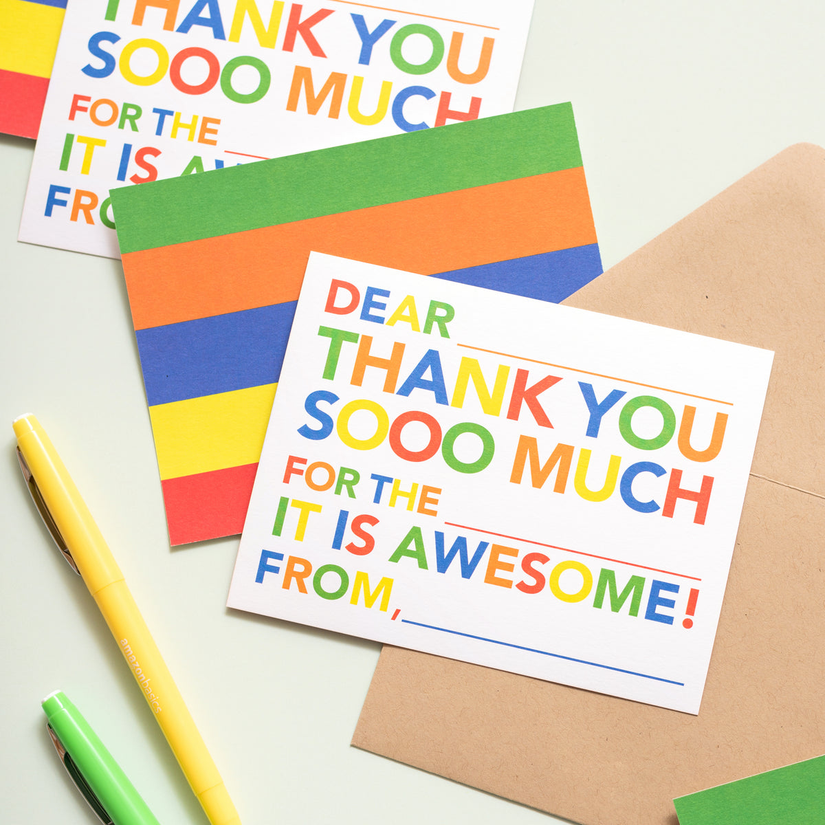 Kids Fill in Thank You Notes - Primary - Joy Creative Shop