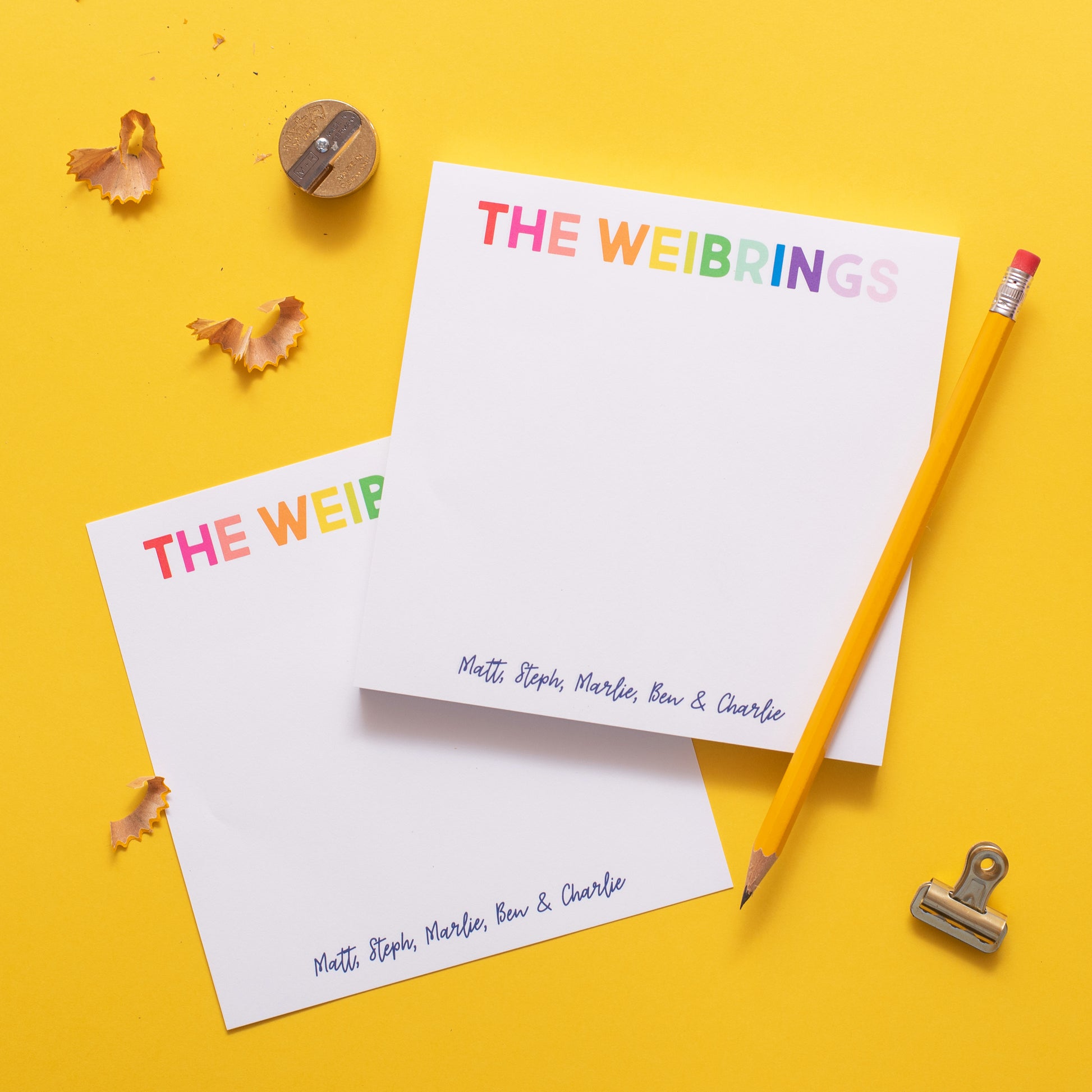 Rainbow Family Personalized Notepad