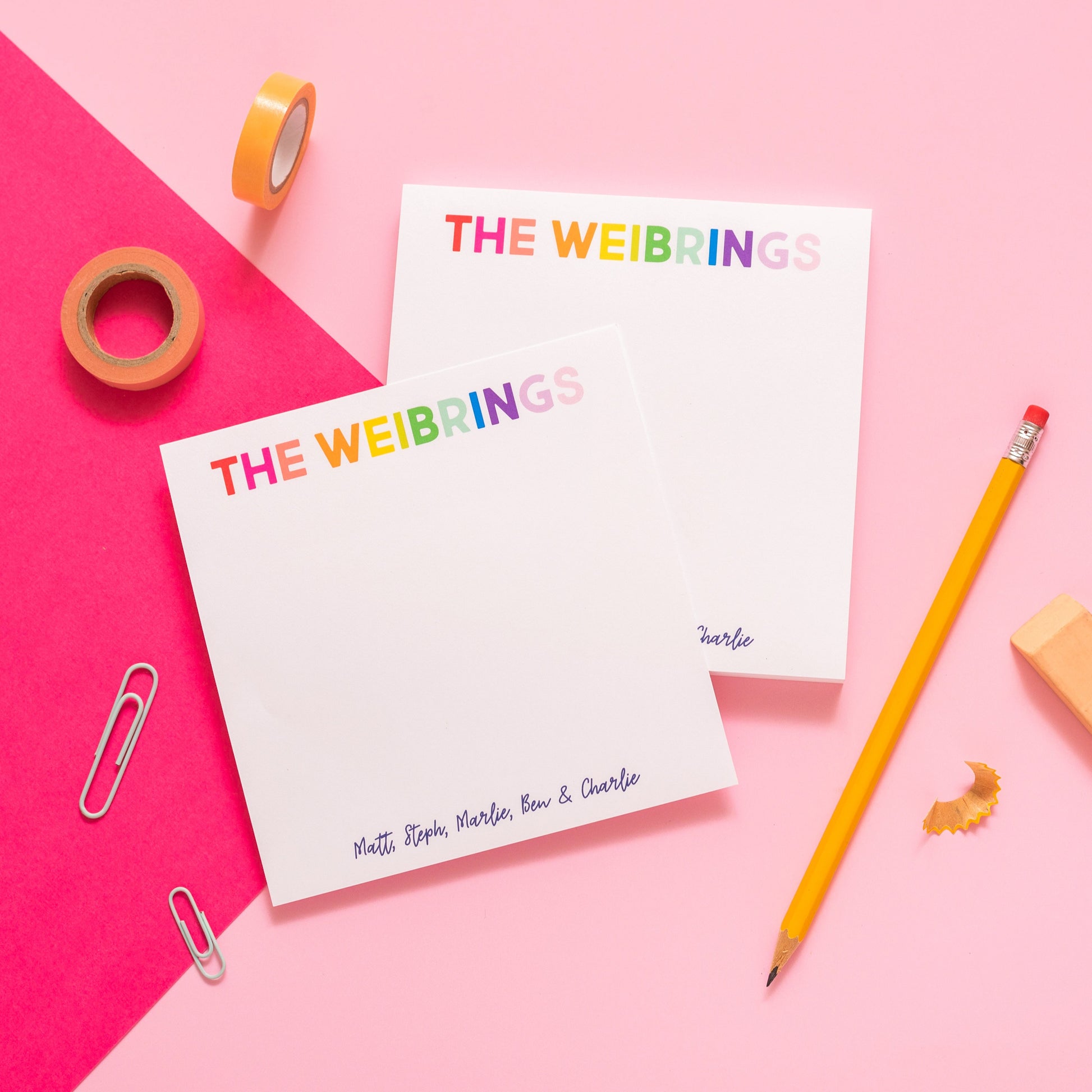 Rainbow Family Personalized Notepad