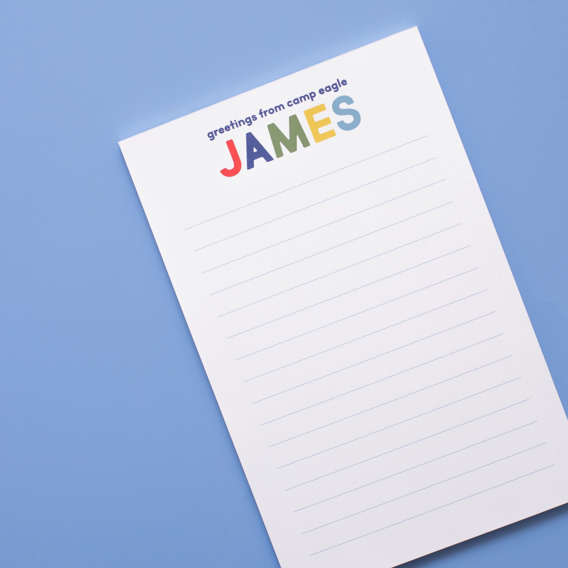 Camp Personalized Notepad - Blue