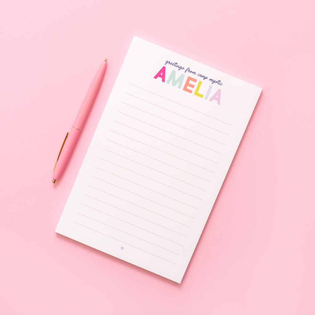 Camp Personalized Notepad - Pink