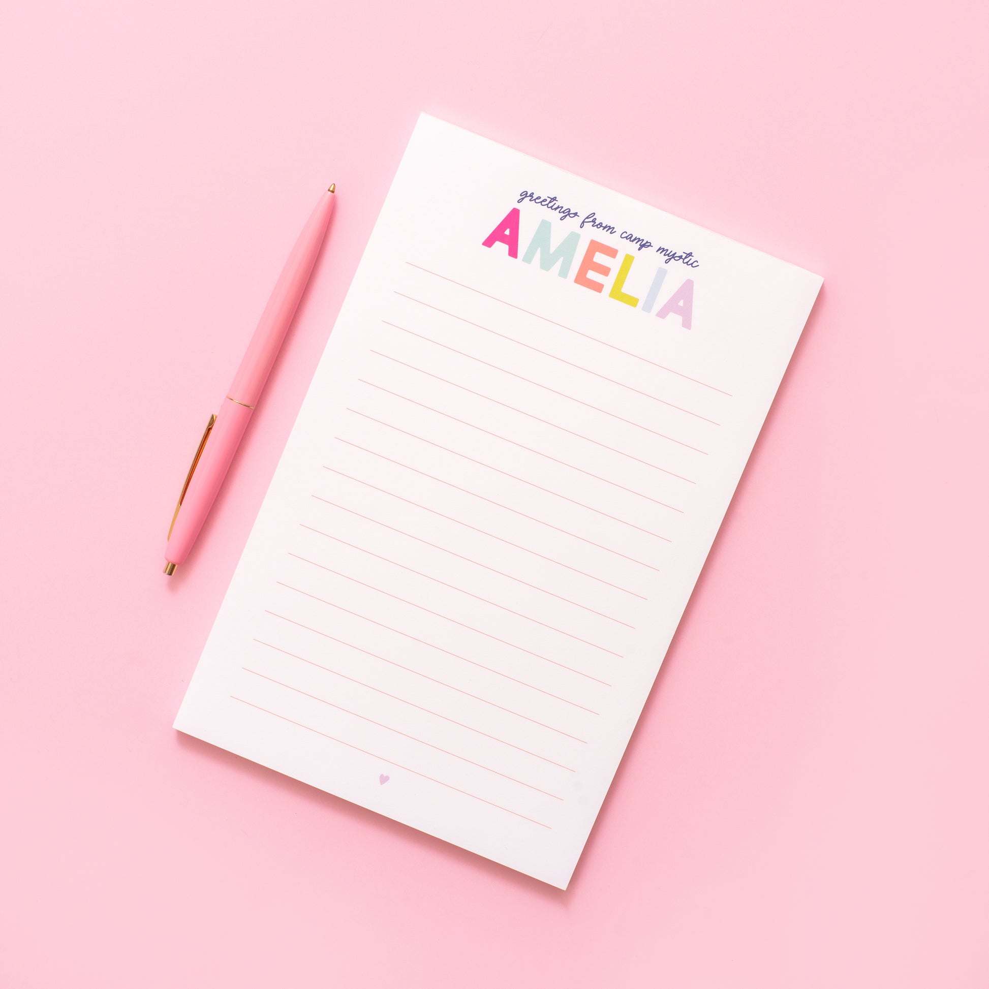 Camp Personalized Notepad - Pink