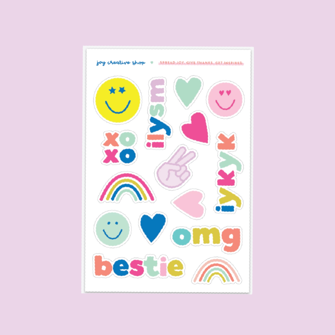 Peace, Love & Happy Sticker Sheet