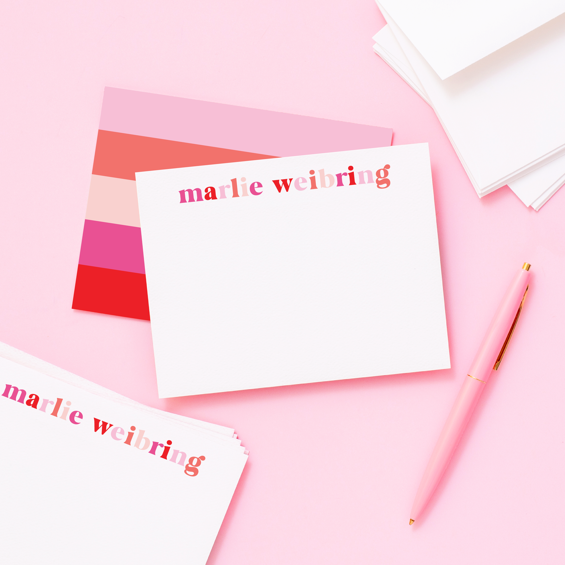 Personalized Valentine's Day Multicolored Stationery