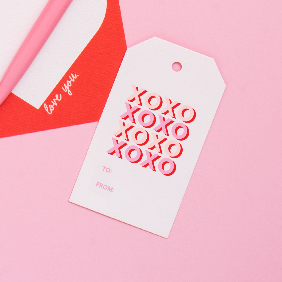 XOXO Valentines To From Gift Tag