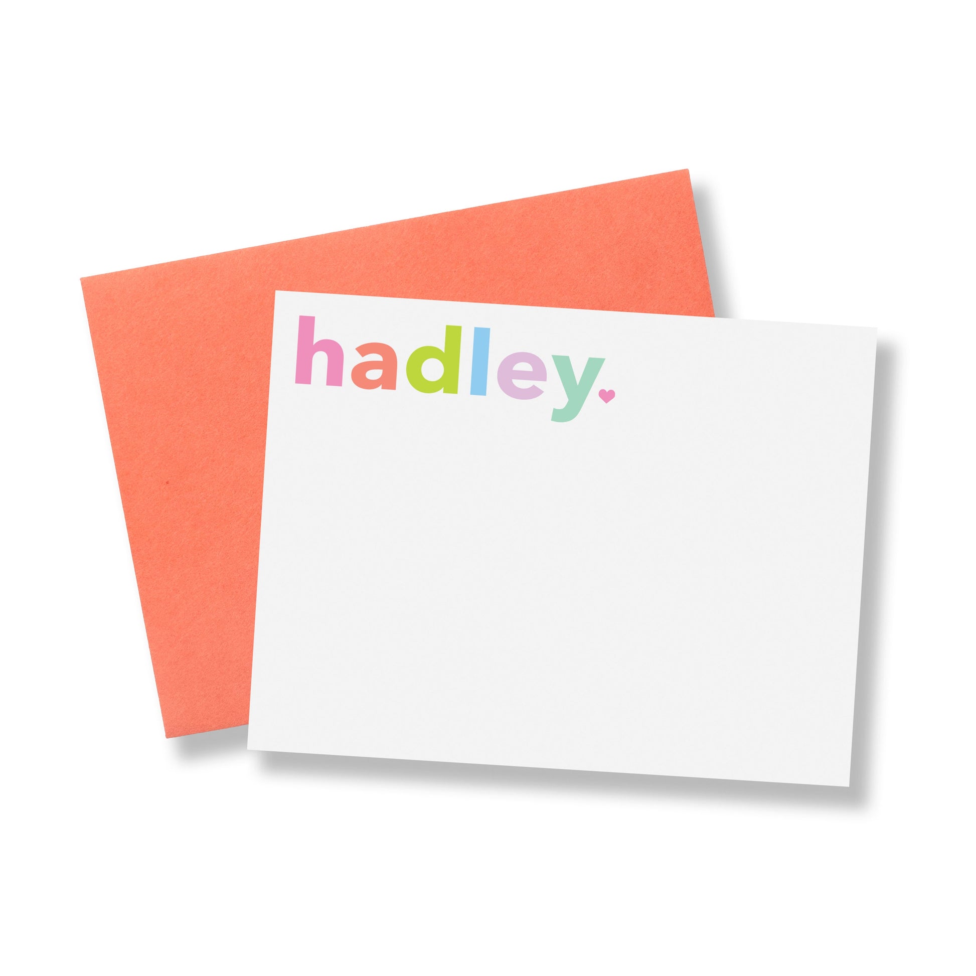 Personalized Color Block Stationery Pinks, Personalized Stationery, Custom Thank you Notes, Kids Stationery, Custom Notecards 035NC