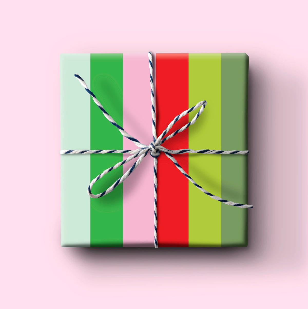 Holiday Pink Stripe Gift Wrap