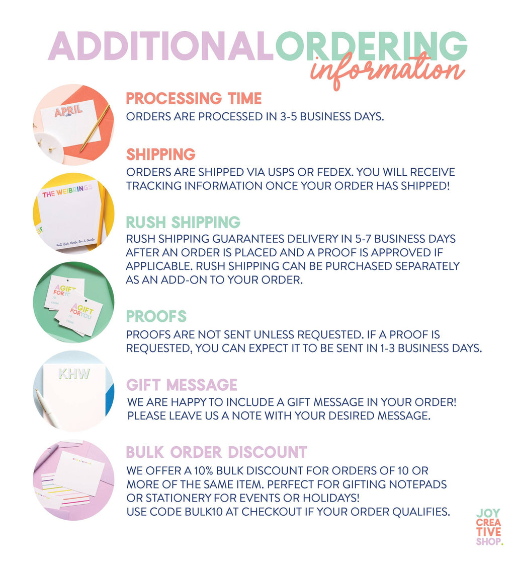 Modern Classics Monogram Notepad, Custom Notepad, Personalized Paper Goods, Kids Notepad, Teacher Notepad, Custom Gift