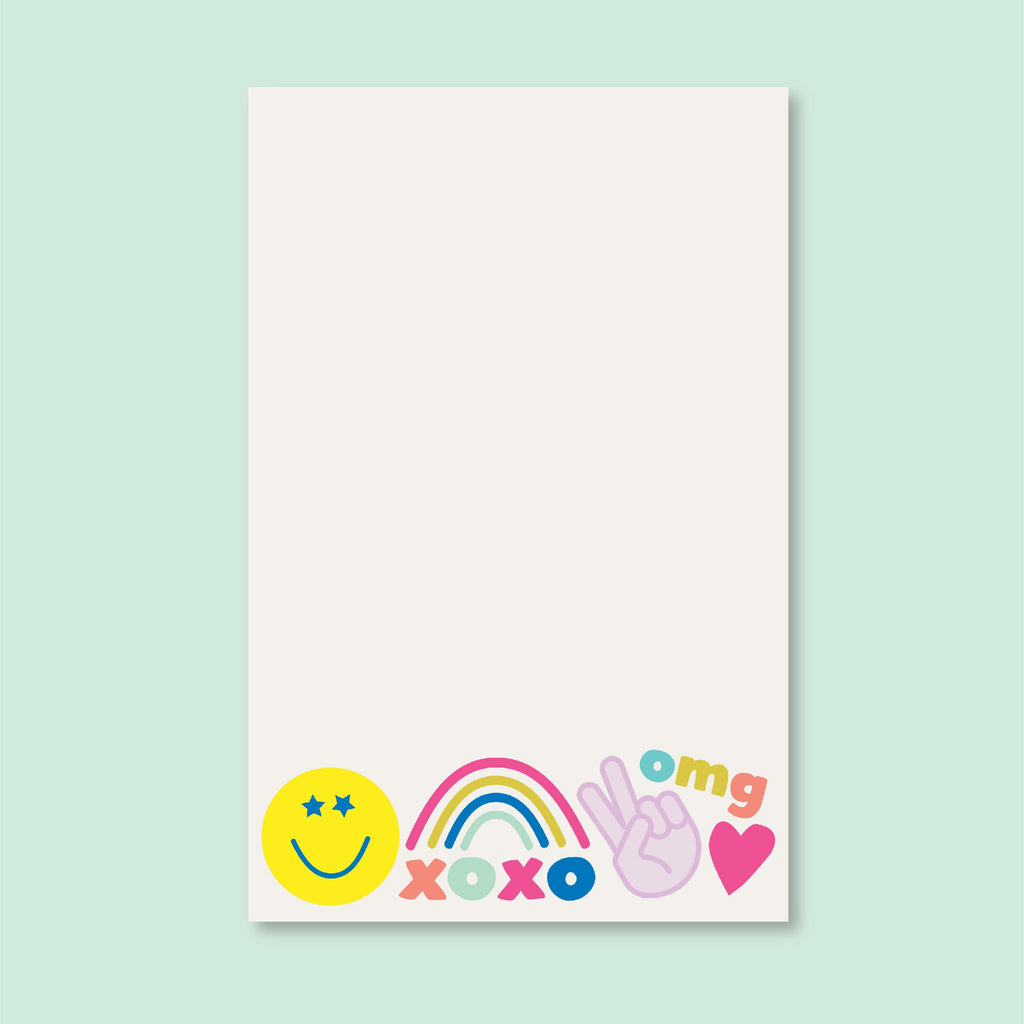 Peace, Love & Happy Icon Notepad, Happy Face Notepads, Birthday Gift, Friend Gift, Smile Notepad, Icon Notepad, Happy Paper