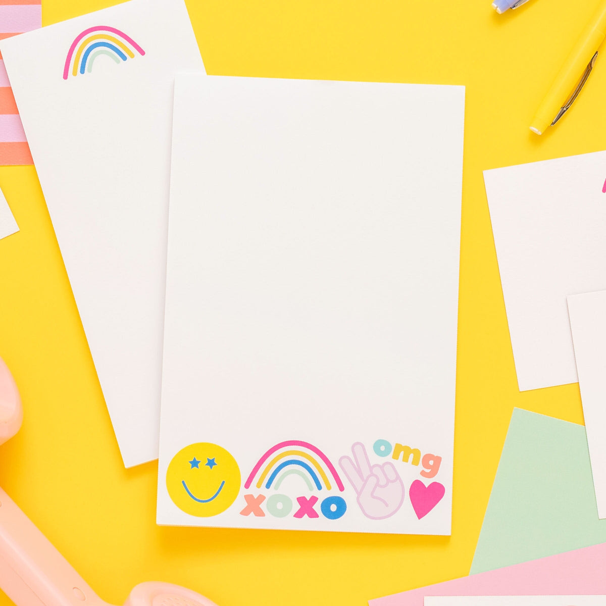 Peace, Love &amp; Happy Icon Notepad, Happy Face Notepads, Birthday Gift, Friend Gift, Smile Notepad, Icon Notepad, Happy Paper