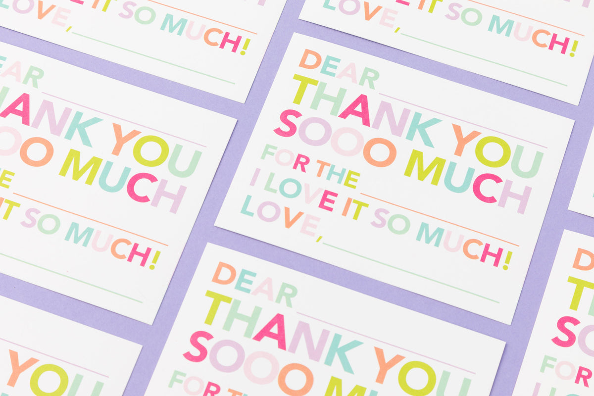 Thank You Notes for kids, Fill in the blank thank you notes