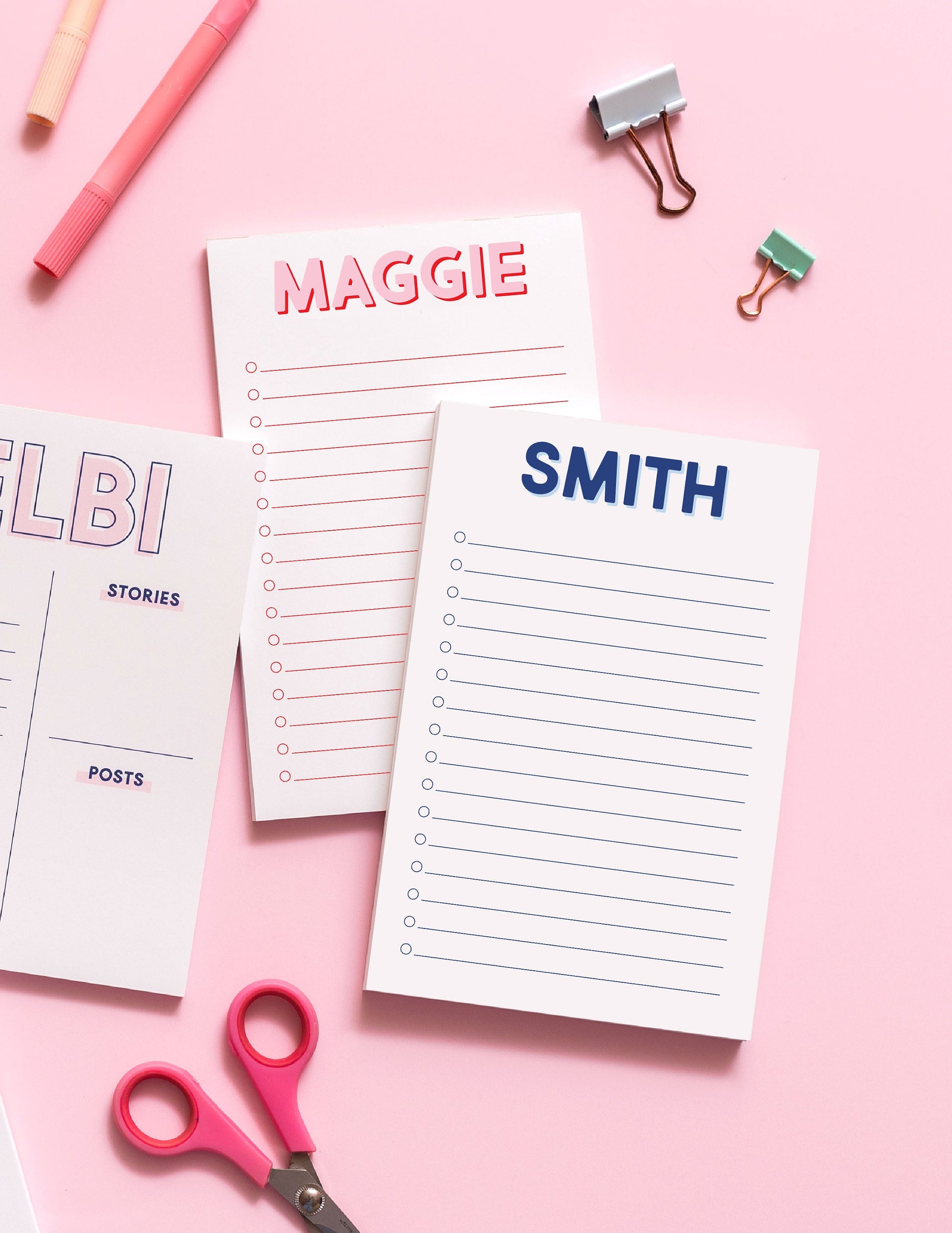Lined Modern Classics First Name Notepad, Custom Notepad, Personalized Paper Goods, Kids Notepad, Teacher Notepad, Custom Gift 001NP LINED