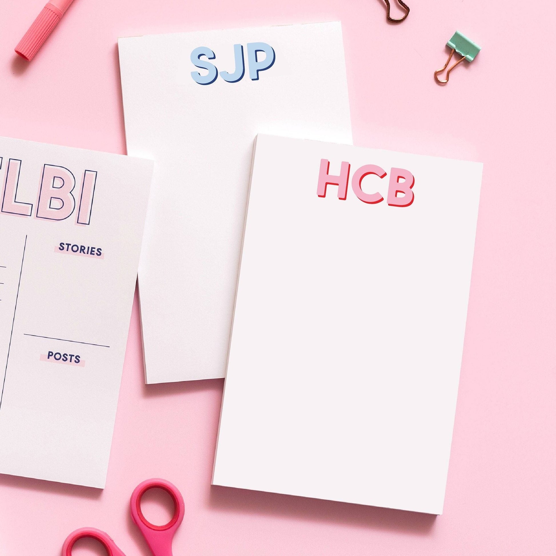 Modern Classics Monogram Notepad, Custom Notepad, Personalized Paper Goods, Kids Notepad, Teacher Notepad, Custom Gift