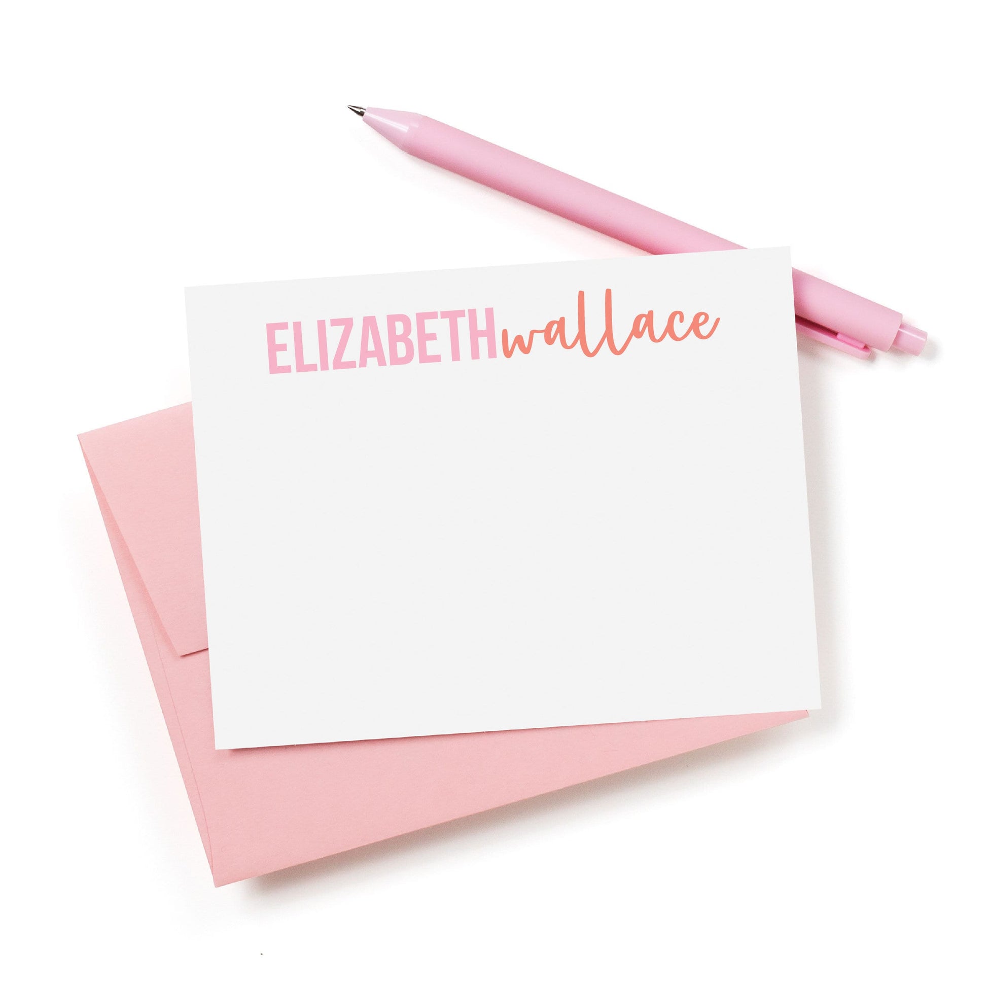 Block and script stationery, graduation gift stationery, thank you notes, custom stationery, personalized stationery, flat notecards 005NC