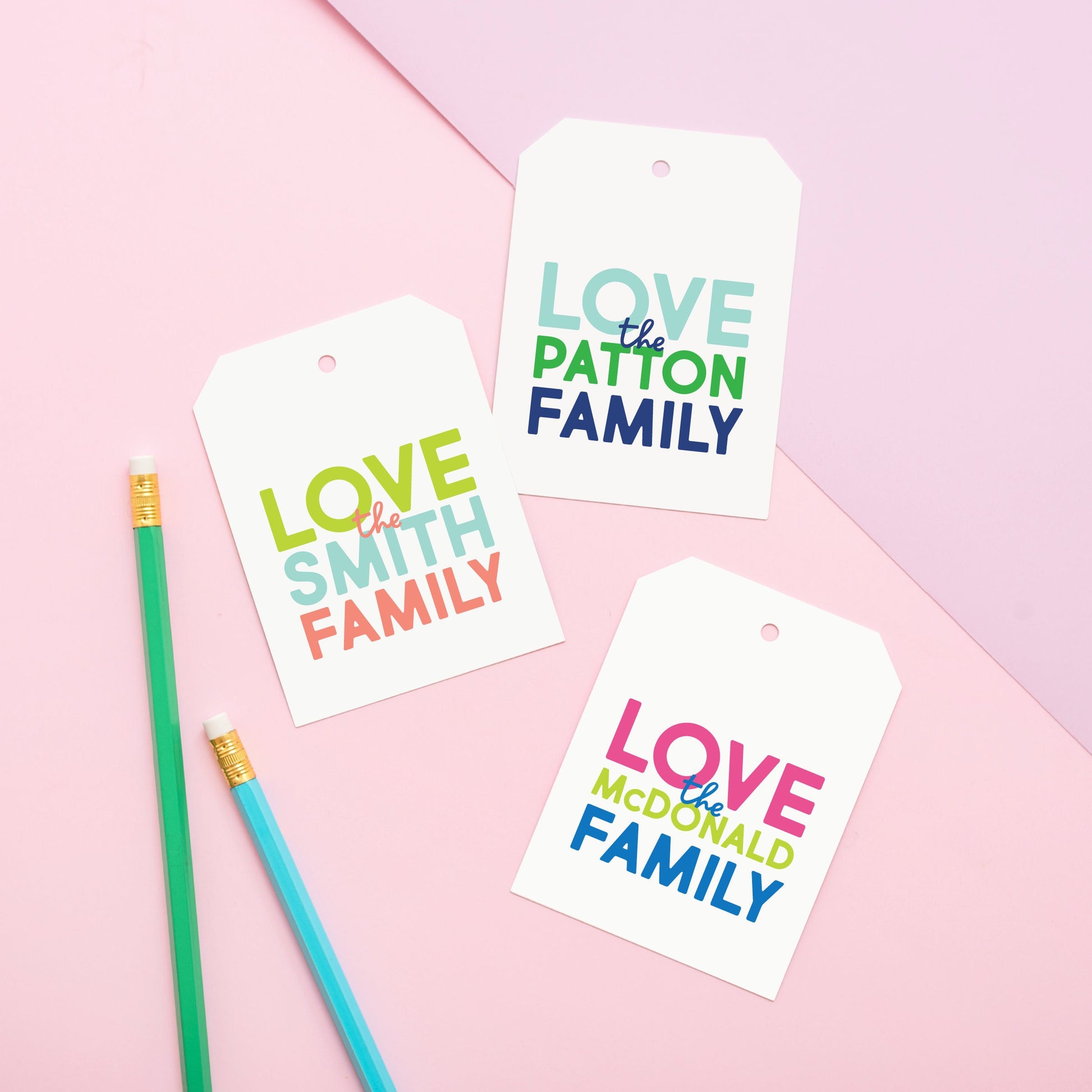 Stacked Family Gift Tag, Custom Name Gift Tag, Family Gift Tag, Birthday Tag,Couples Gift Tag, Hostess Gift,Colorful Gift Tag, 008T