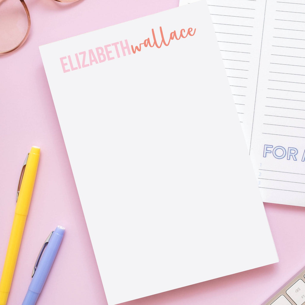 Block and script personalized notepad, graduation gift notepad, custom notepad, personalized notepad 005NP